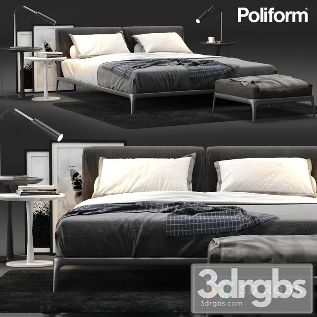 Poliform Park Bed 03 3D Model Free