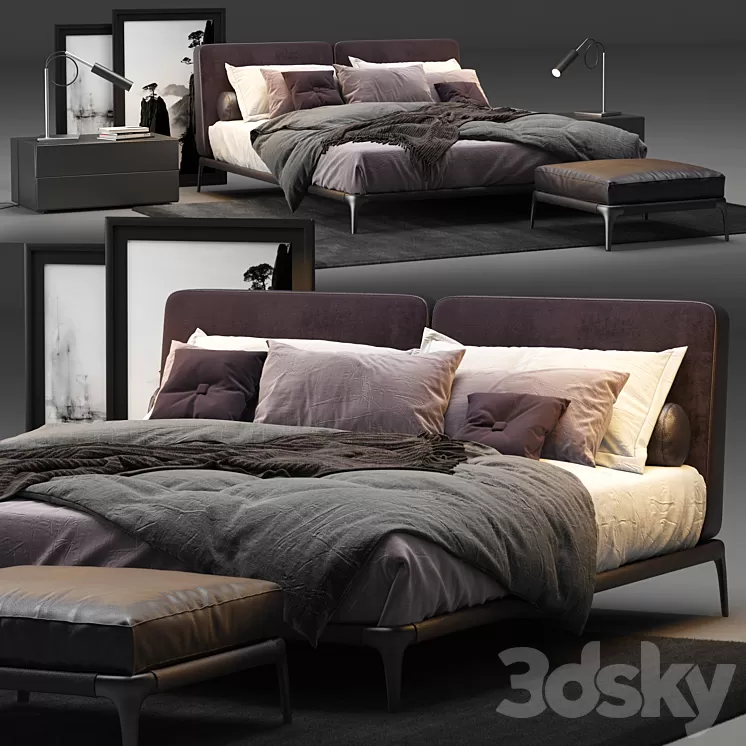 Poliform Park Uno Bed 3D Model