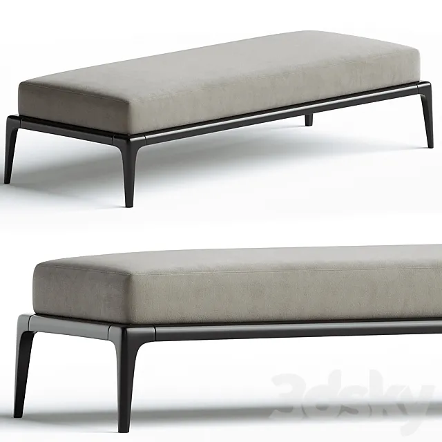 Poliform PARK Upholstered fabric bench 3D Model
