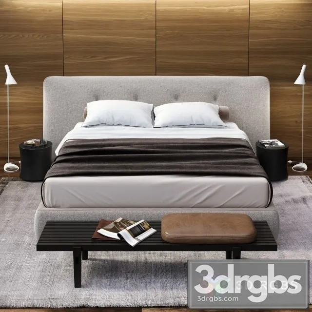 Poliform Rever Bed 2 3D Model Free