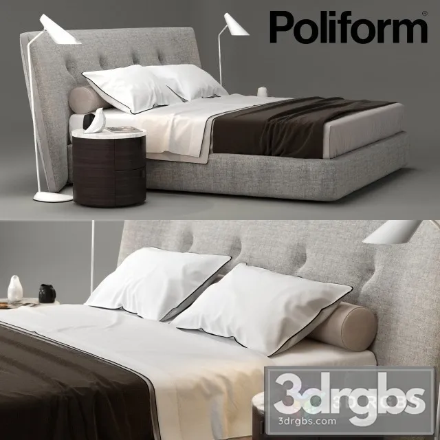 Poliform Rever Bed 3D Model Free