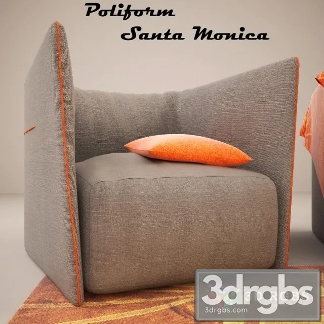 Poliform Santa Monica Armchair 3D Model Free