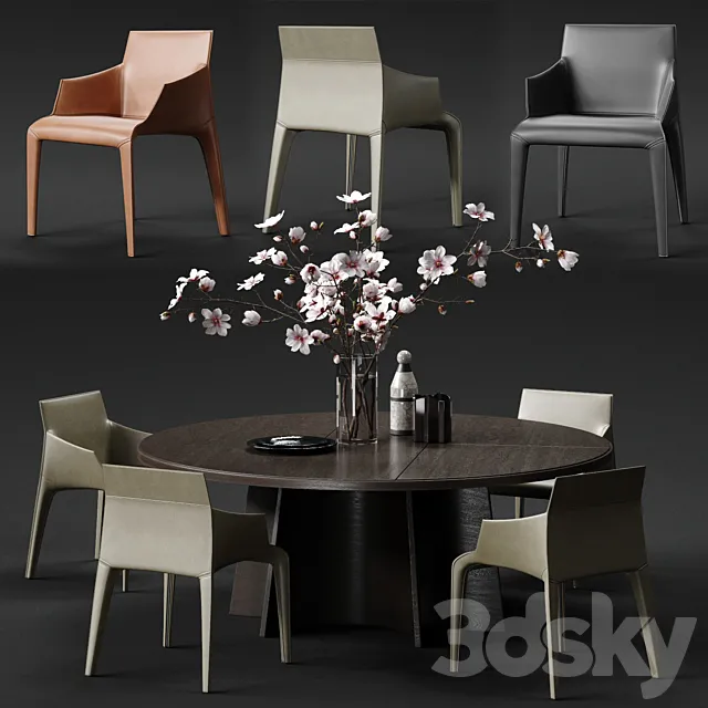 POLIFORM SEATTLE Armchair & KENSINGTON Table 3DModel