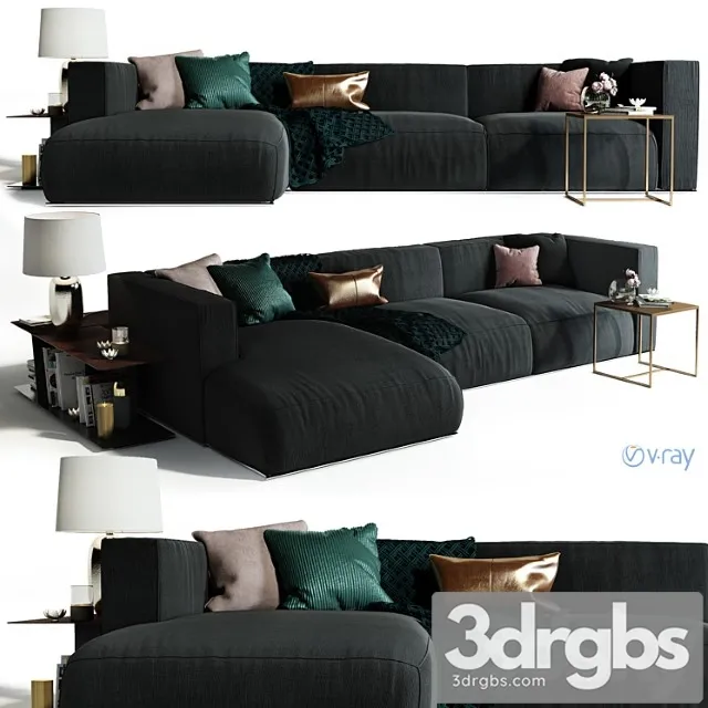 Poliform shangai sofa 2 3D Model Free