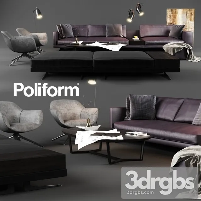 Poliform Sofa Set 01 3D Model Free