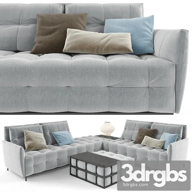 Poliform sofa set gray 2 3D Model Free
