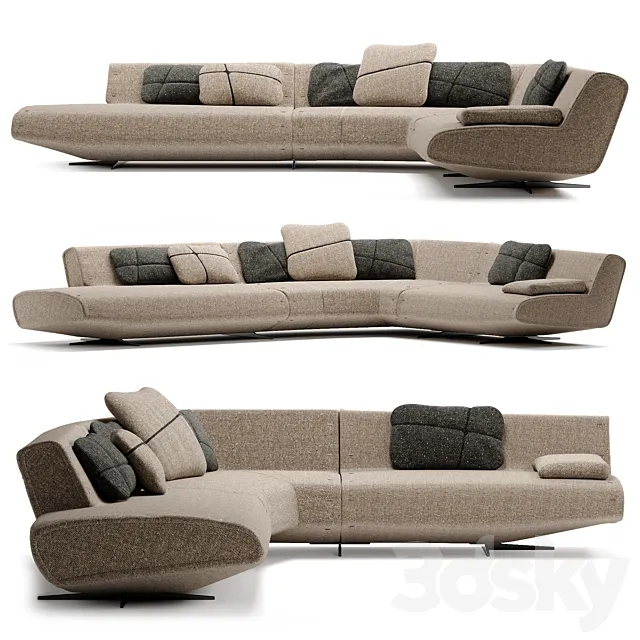 Poliform-sofa-SYDNEY-SYPX180_SYAD180_SYTD140 3DModel