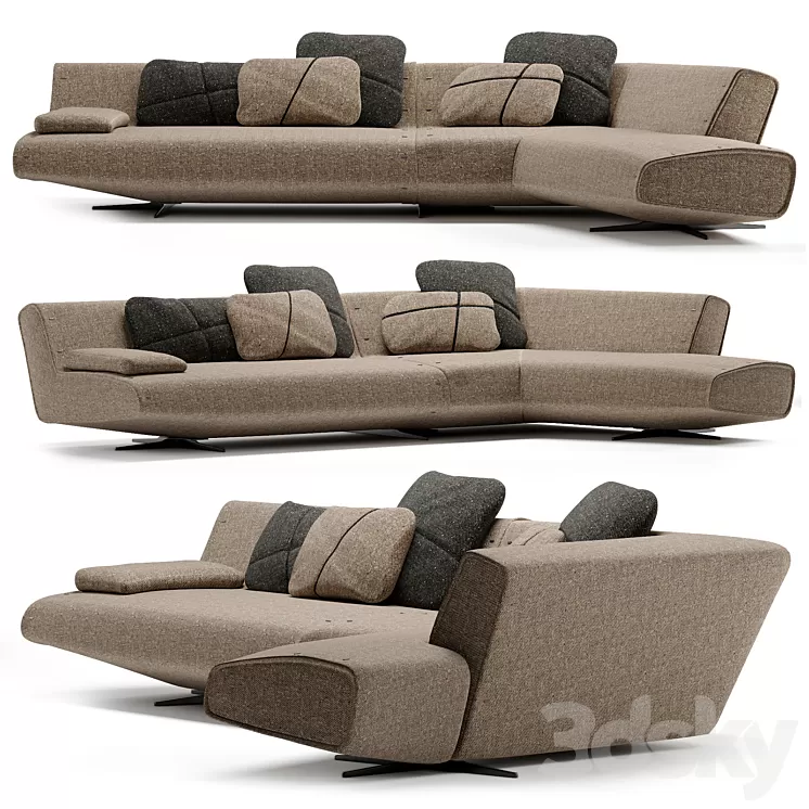 Poliform-sofa-SYDNEY-SYTS140_SYLD190 3D Model