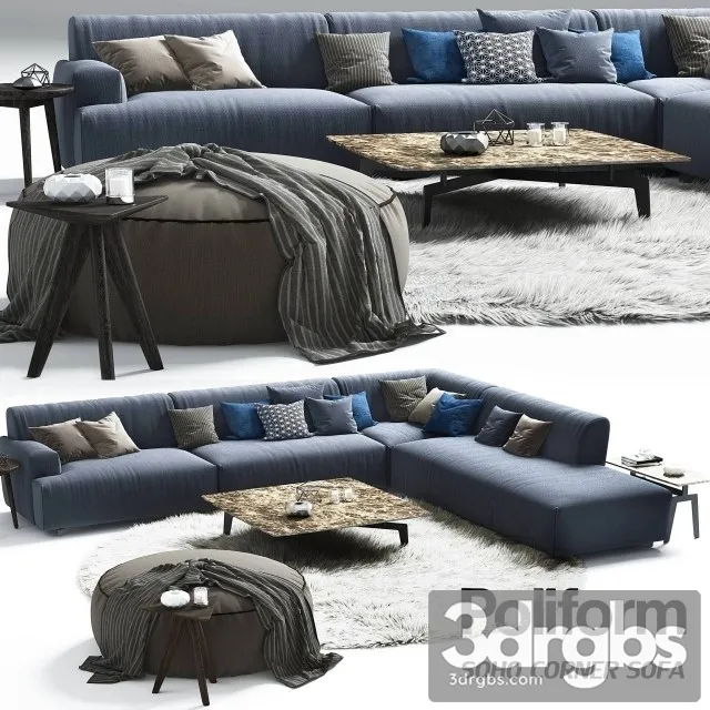 Poliform Soho Corner Sofa 3D Model Free