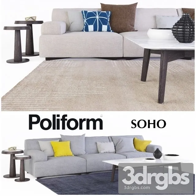 Poliform Soho Sofa 01 3D Model Free