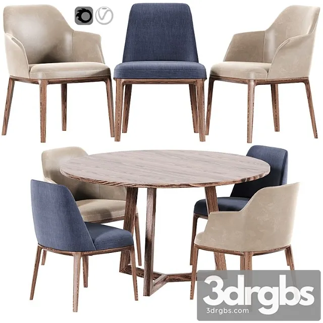 Poliform sophie and grace dining set_2 2 3D Model Free