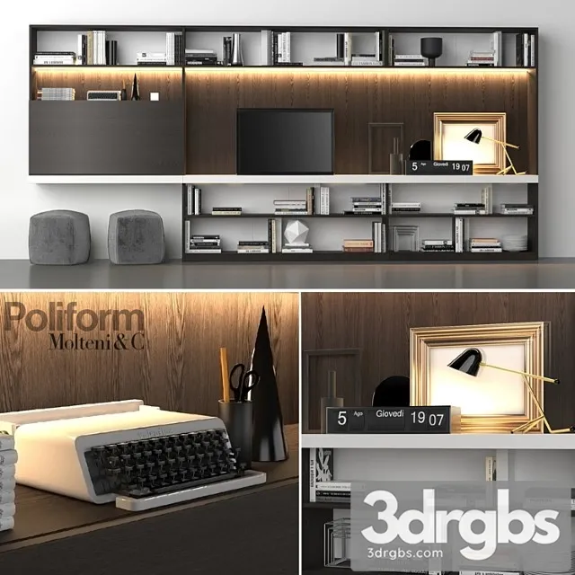 Poliform Storage Wall Molteni C 3D Model Free