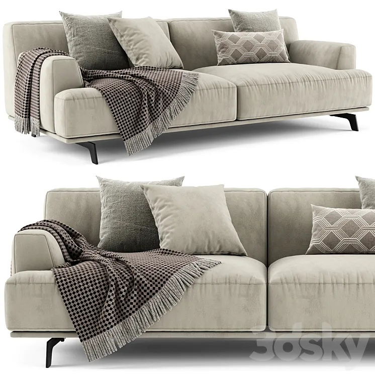 Poliform Tribeca 2 Seats Sofa 3D Model Free