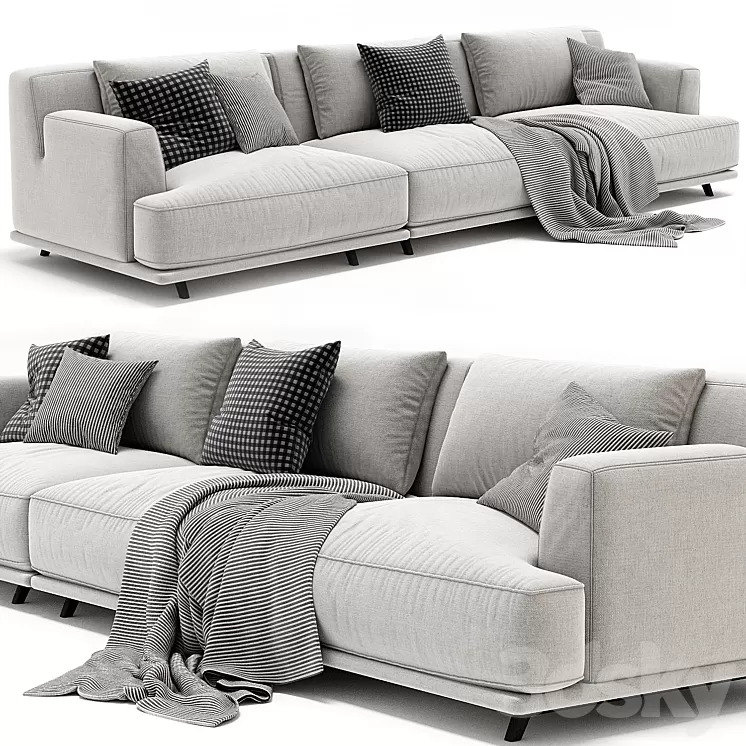 Poliform Tribeca 3 Seats Sofa 3D Model Free