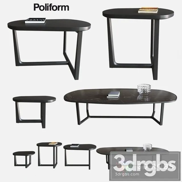 Poliform Tridente Table 3D Model Free