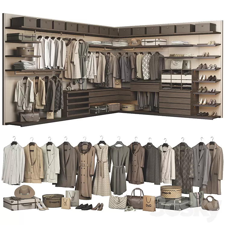 Poliform Ubik Walk-in Closet 2 3D Model