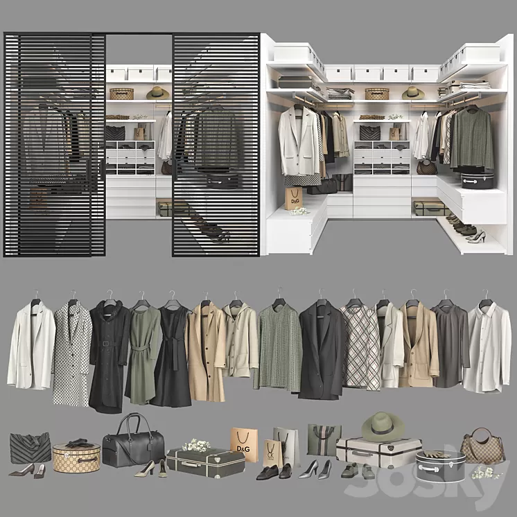 Poliform Ubik Walk-in Closet 3 3D Model