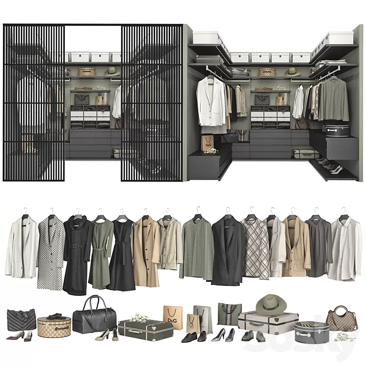 Poliform Ubik Walk-in Closet 4 3D Model