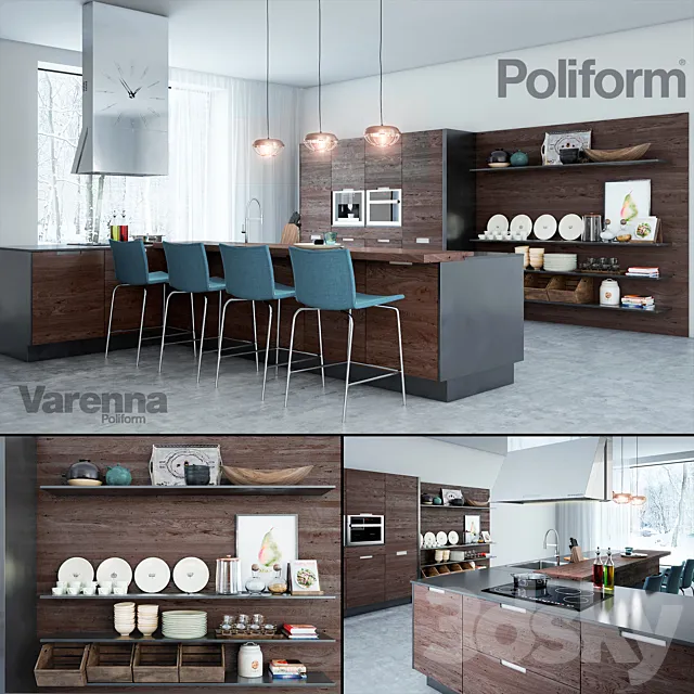 Poliform Varenna kitchen 3D Model