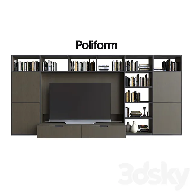 POLIFORM VARENNA SISTEMI GIORNO WALL SYSTEM 13 3DModel