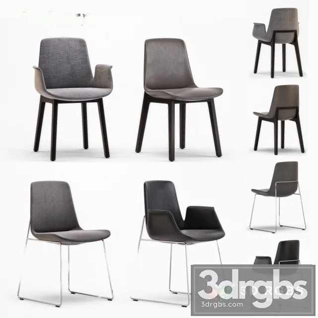 Poliform Ventura Chair Set 3D Model Free