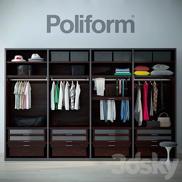 poliform wardrobe 3D Model