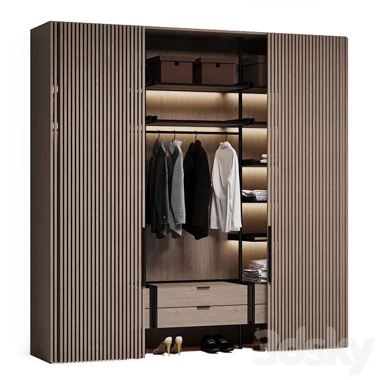 Poliform wardrobe 3D Model Free Download
