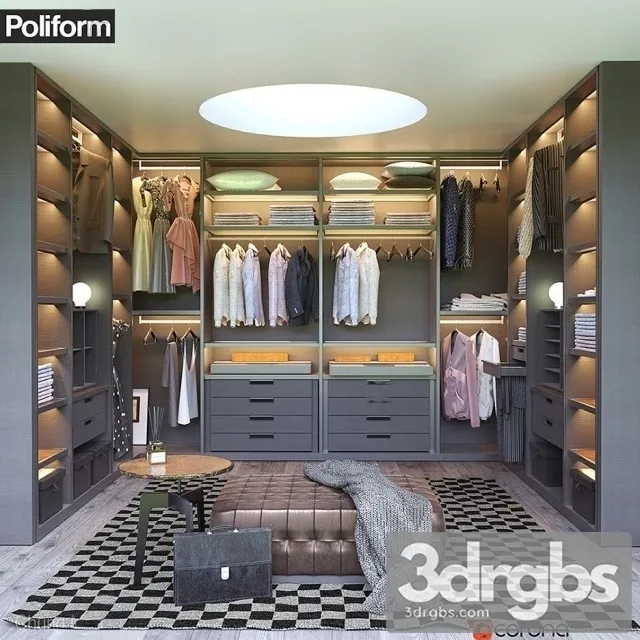 Poliform Wardrobe 3D Model Free