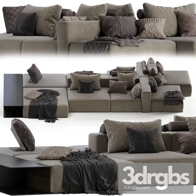 Poliform Westside Divano Jean Marie Massaud 3D Model Free