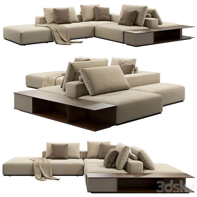 Poliform Westside Sofa set 3 3D Model
