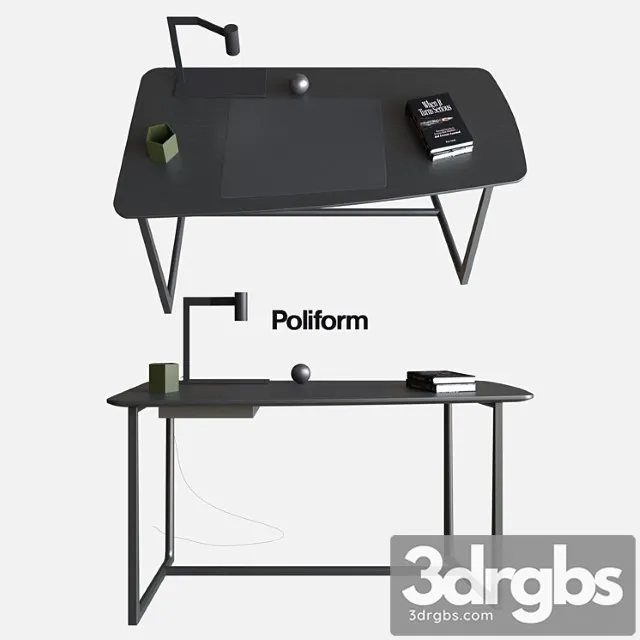 Poliform writing desks concorde 2 3D Model Free