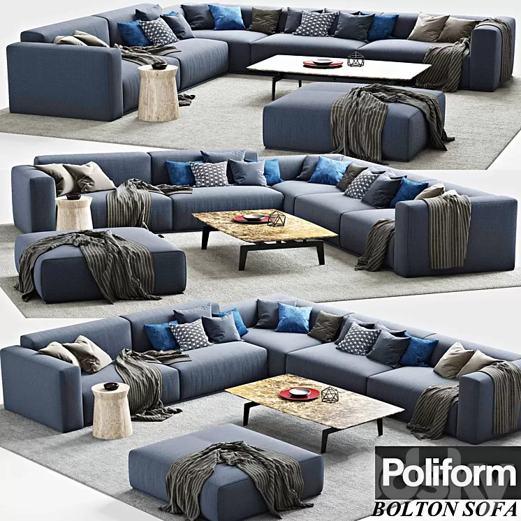Poliform_Bolton Sofa_corner sofa_Tribeca_Dama 3D Model