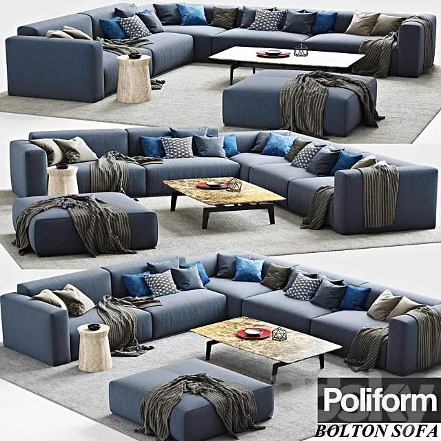 Poliform_Bolton Sofa_corner sofa_Tribeca_Dama 3DModel