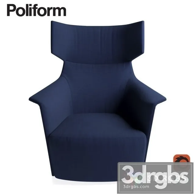 Polifrom Tribeca Armchair 3D Model Free