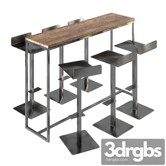 Polly Bar Stools Bar Table 3D Model Free