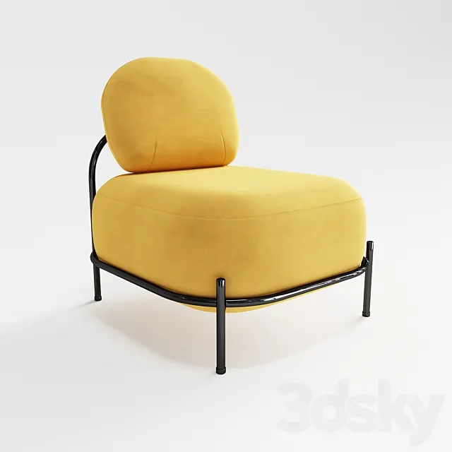 Polly chair yellow 3D Model