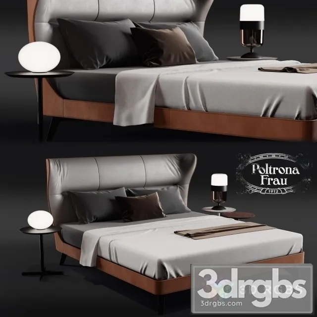 Poltorna Frau Mamy Blue Bed 3D Model Free