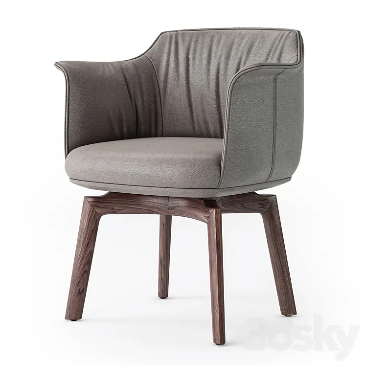 Poltrona Frau Archibald swivel armchair 3D Model Free