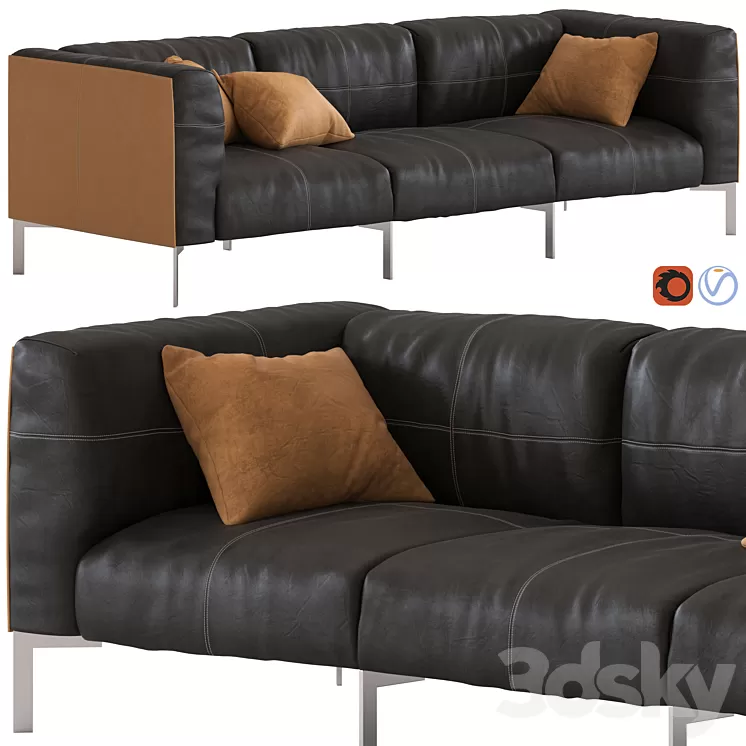 Poltrona Frau Bosforo Sofa 3-seater 3D Model