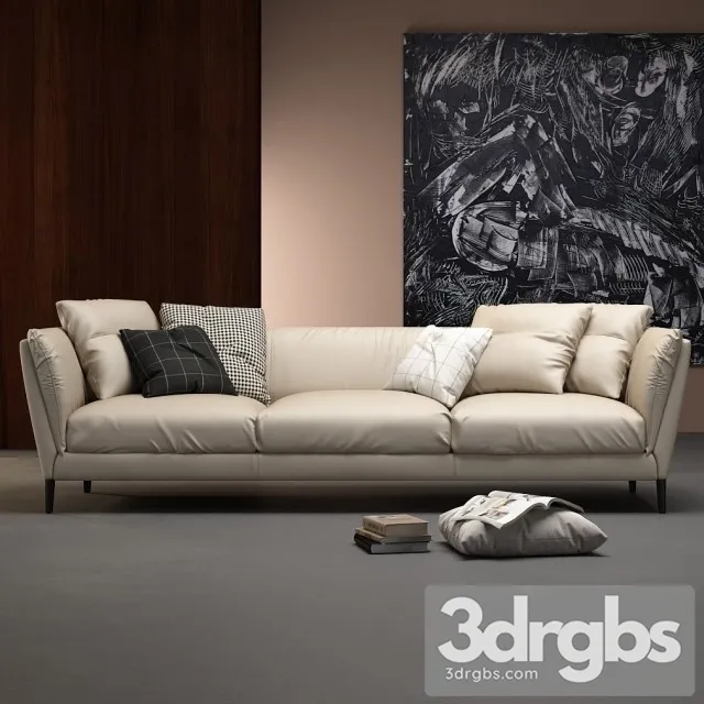 Poltrona Frau Bretagne Sofa 01 3D Model Free