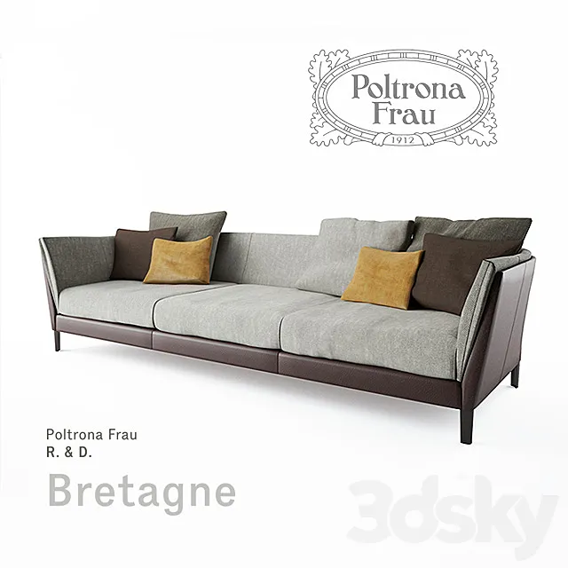 Poltrona Frau Bretagne Sofa 3-seater 3DModel