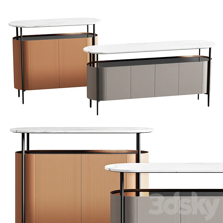 Poltrona Frau cabinets collection MI 3D Model Free