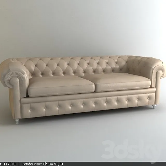 Poltrona Frau Chester-Couch-Seater Sofa 3DModel