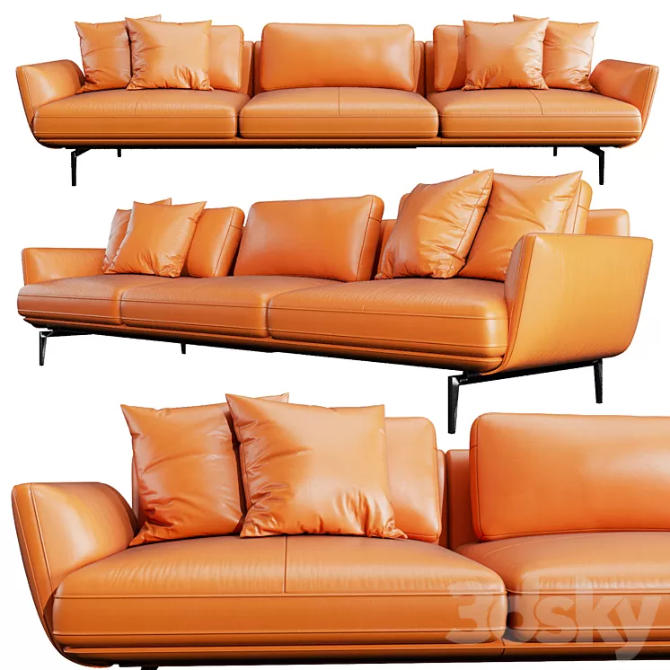 Poltrona Frau Getback 3 Seater 3D Model