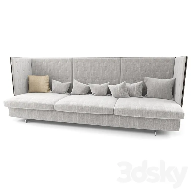 Poltrona Frau GRAN TORINO HB 3 SEATER LARGE SOFA 3D Model