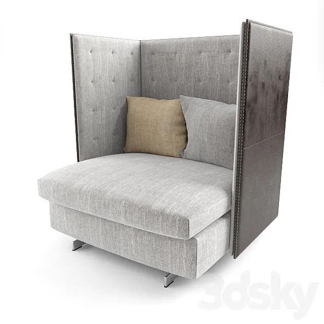 Poltrona Frau GRAN TORINO HB LARGE ARMCHAIR 3D Model