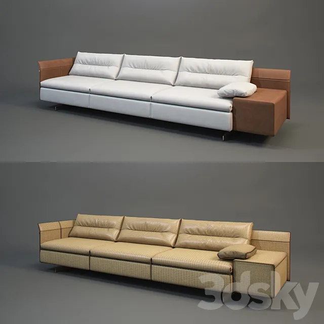 Poltrona Frau Grantorino 3-seater Sofa 3D Model