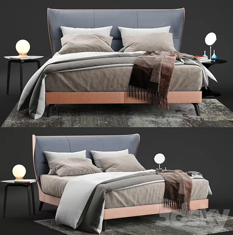 Poltrona Frau Mamy Blue Bed 3D Model
