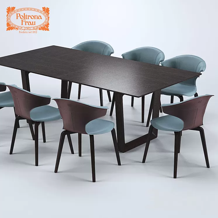 Poltrona Frau Montera Armchair / Bolero Tables 3D Model