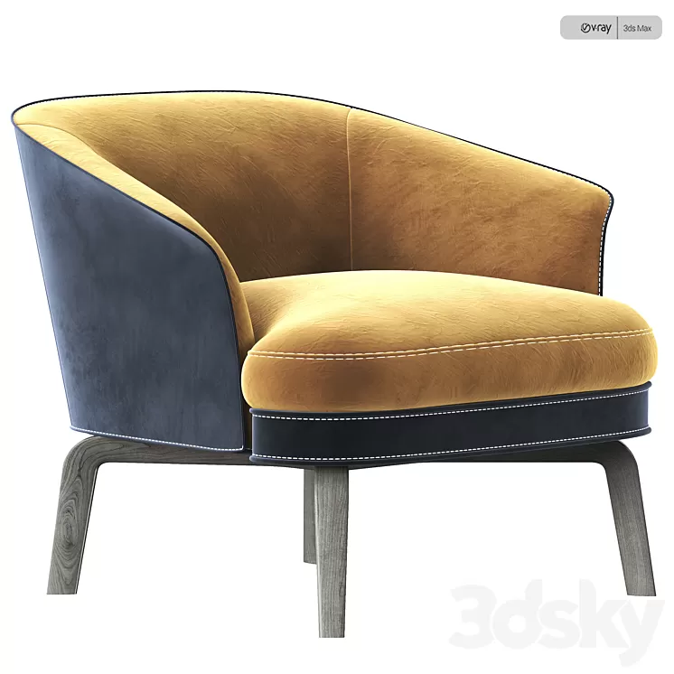 Poltrona Frau Nivola chair 3D Model